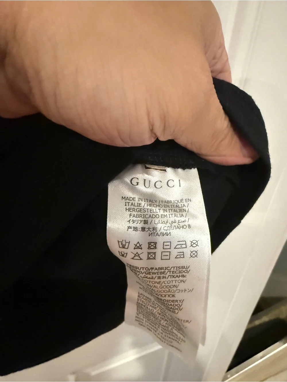 Gucci The North Face Black Logo Short Sleeve Tee with Yellow and Green Accents